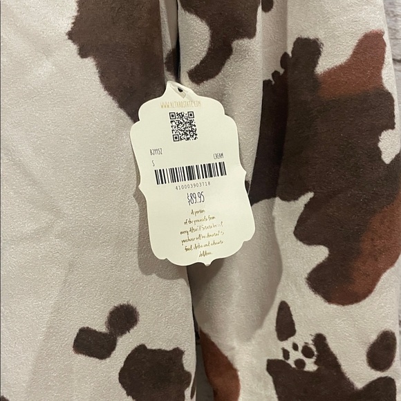 Altard State Cow Print Lightweight Jacket Small - Picture 2 of 4